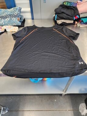 Under Armour Black Short Sleeve Tee with Orange Piping